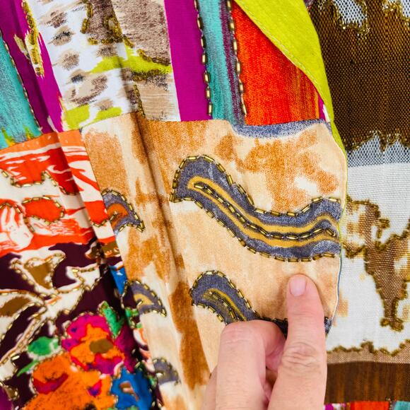 Vintage The Icing Blazer & Skirt Set Long Sleeve Patchwork Jacket Size L - Picture 14 of 15